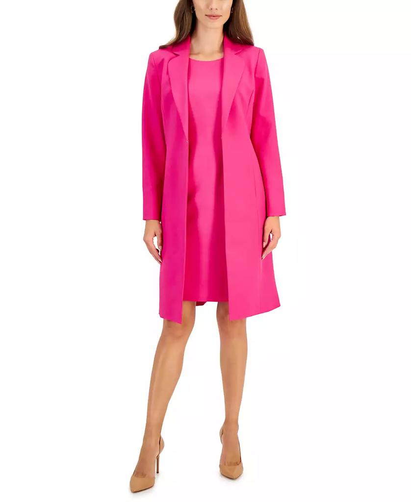 Le Suit Women's Crepe Topper Jacket & Sheath Dress Suit, Regular and Petite