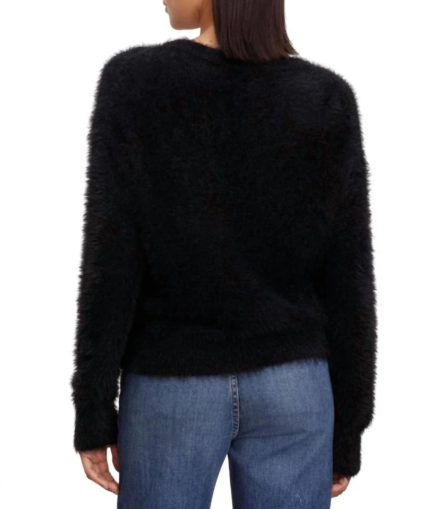 Velvet by Graham & Spencer Kelsey Feather Yarn Cardigan In Black 2