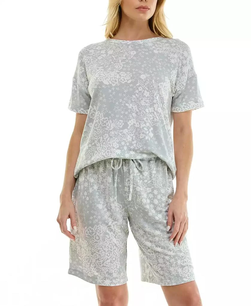 Roudelain Women
s Short-Sleeve Drop Shoulders Top 
Shorts, 2-Piece Set