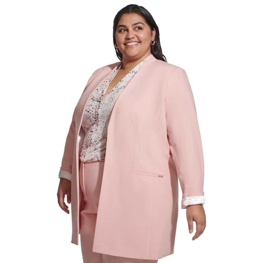 Calvin Klein Plus Size Open-Front Rolled-Cuff Jacket 3