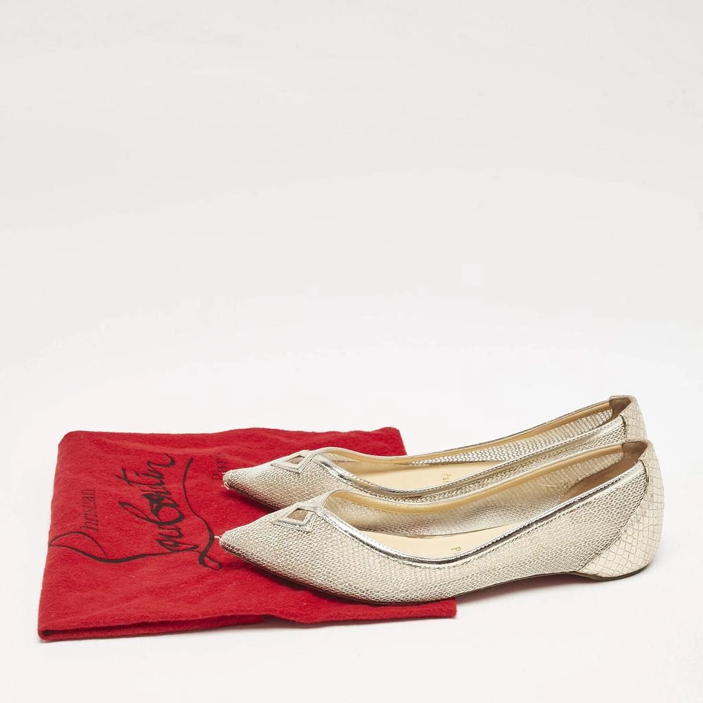 Christian Louboutin Christian Louboutin Gold Metallic Mesh and Leather Ballet Flats Size 37 9