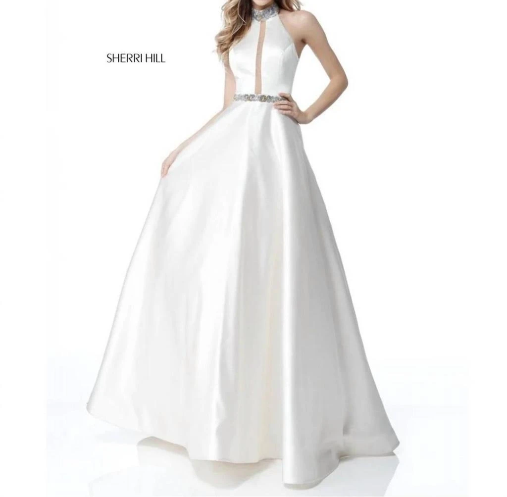 Sherri Hill Sherri Hill - Beaded Halter Ball Gown