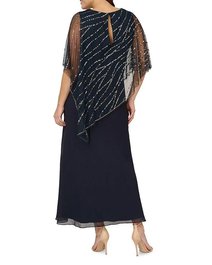 Adrianna Papell Plus Sequin Cape Overlay Gown 2