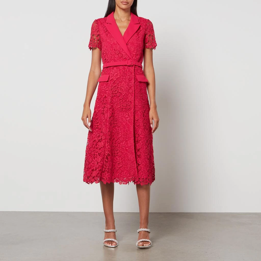 chinese dress ladies Self-portrait Lace sheath midi dress Red - Women main image 0