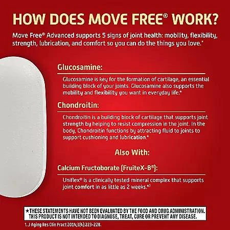 Move Free Move Free Advanced Glucosamine Joint Health Support Supplement Tablets, 200 ct. 3