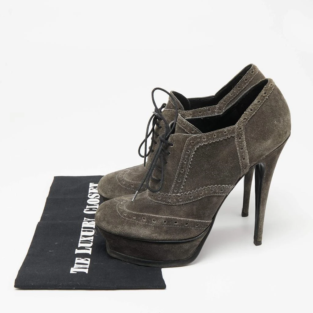 Yves Saint Laurent Yves Saint Laurent Grey Suede Janis Booties Size 39.5 9