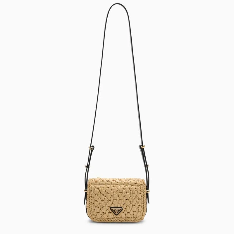 Prada Natural and black raffia shoulder bag 4