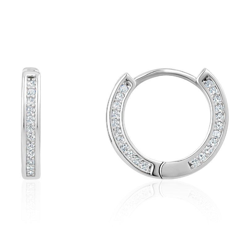 Club Rochelier 5A Cubic Zirconia Classic Huggie Earrings