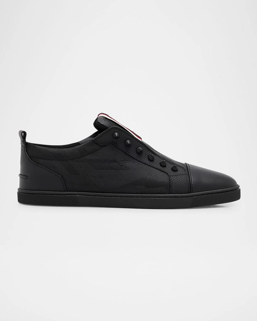 Christian Louboutin Men's F.A.V. Fique A Vontade Jacquard and Leather Low-Top Sneakers 1