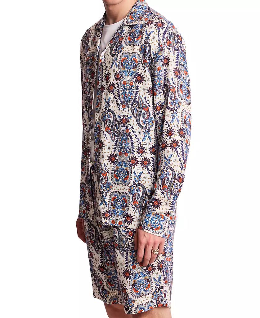 Paisley & Gray Men's Slim Fit Long Sleeve Paisley Button-Front Camp Shirt