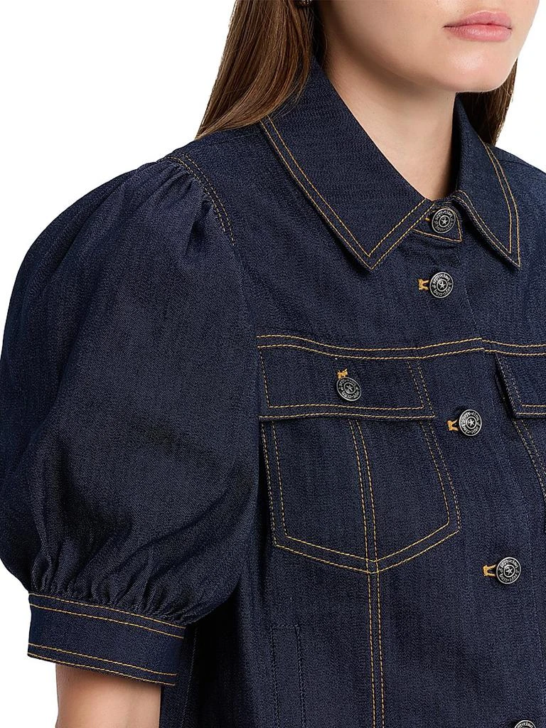 Cinq à Sept Leonie Puff-Sleeve Denim Jacket 5