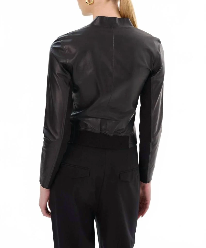 LaMarque Chapin Reversible Leather Bomber Jacket In Black Gold 3