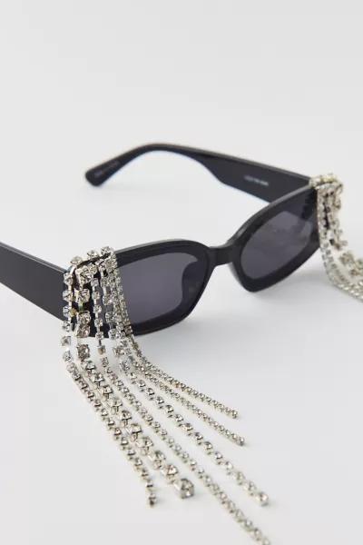 Urban Outfitters Rhinestone Fringe Rectangle Sunglasses