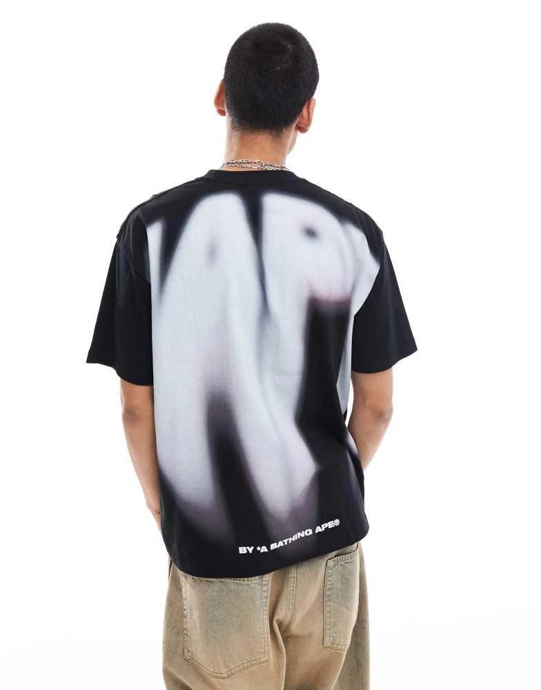 AAPE Aape By A Bathing Ape faded backprint t-shirt logo in black 1