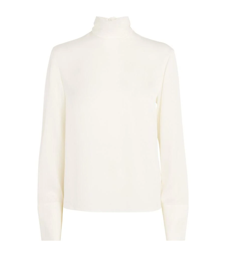 Theory Silk Georgette Tie-Neck Blouse 1