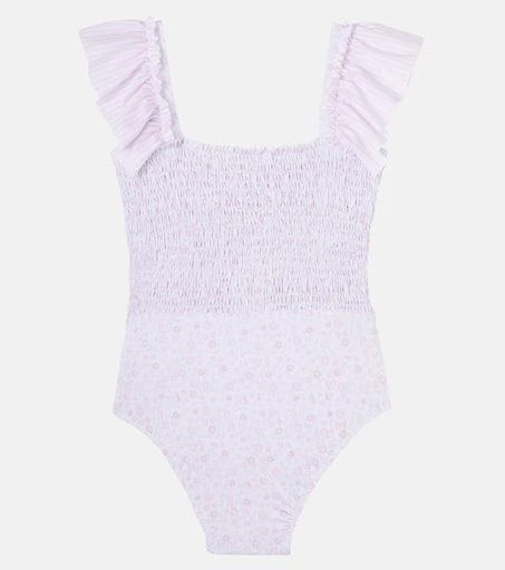 Patachou Floral ruffled shirred swimsuit 2