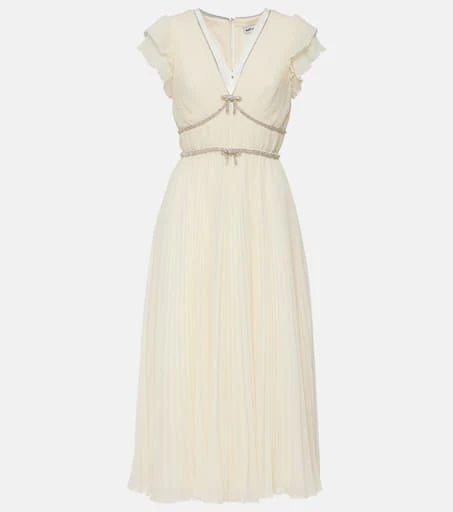 Hand-Made Crystal Embellished Chiffon Mini Dress