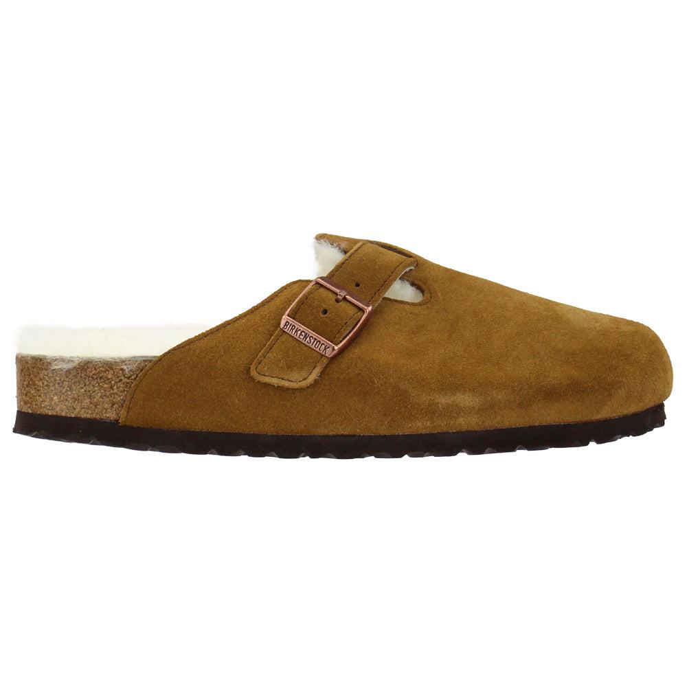 Birkenstock Boston Suede Shearling Mule Clogs