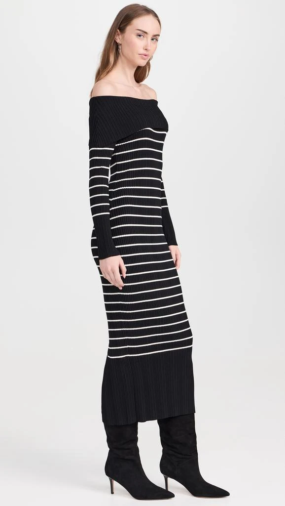 endless rose Off Shoulder Fold Striped Maxi Dress 3