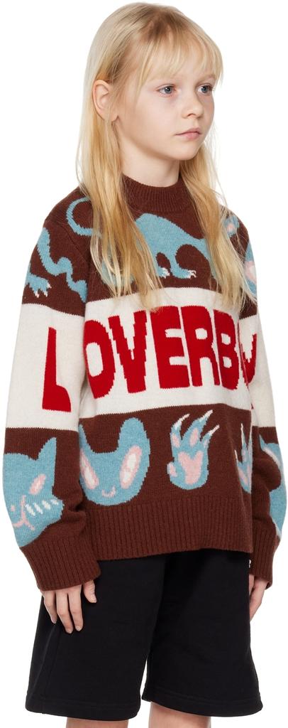 Charles Jeffrey Loverboy SSENSE Exclusive Kids Brown Cat Sweater