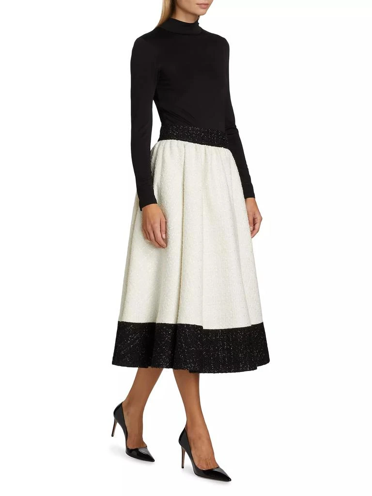 Alice + Olivia Chara Two-Tone Tweed Midi-Dress 4