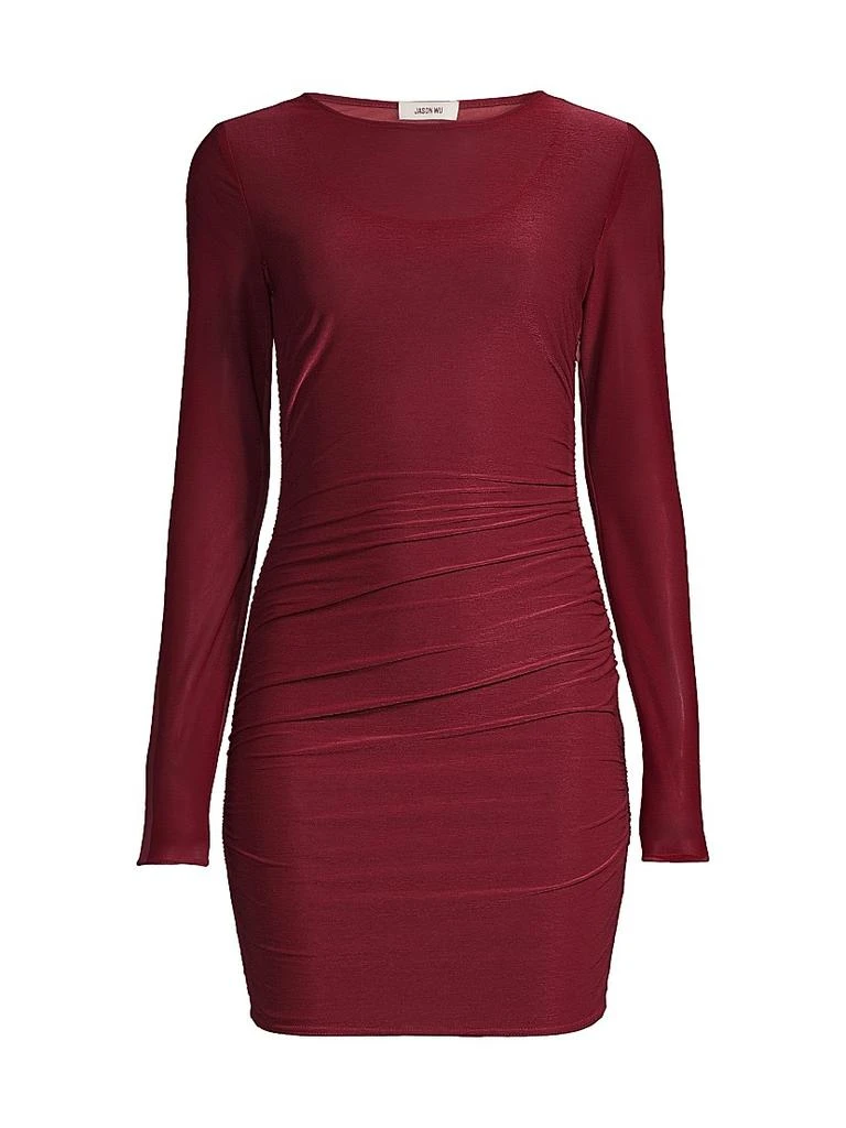 Jason Wu Sheer Jersey Long-Sleeve Minidress 1
