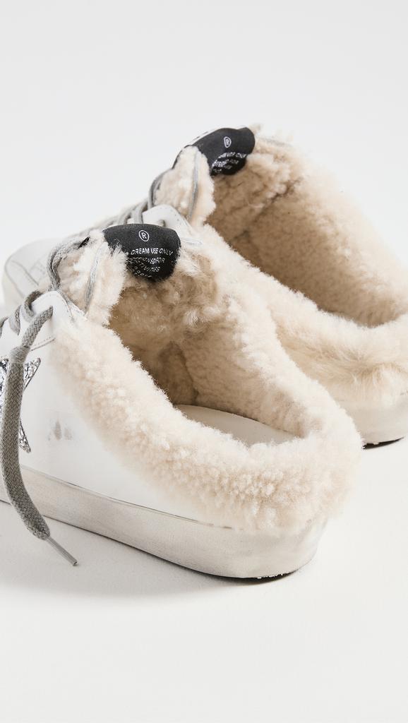 Golden Goose Super-Star Sabot Leather Upper Glitter Sneakers