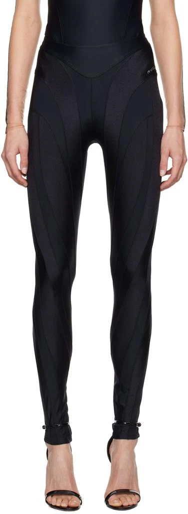 Mugler Black Spiral Leggings 1