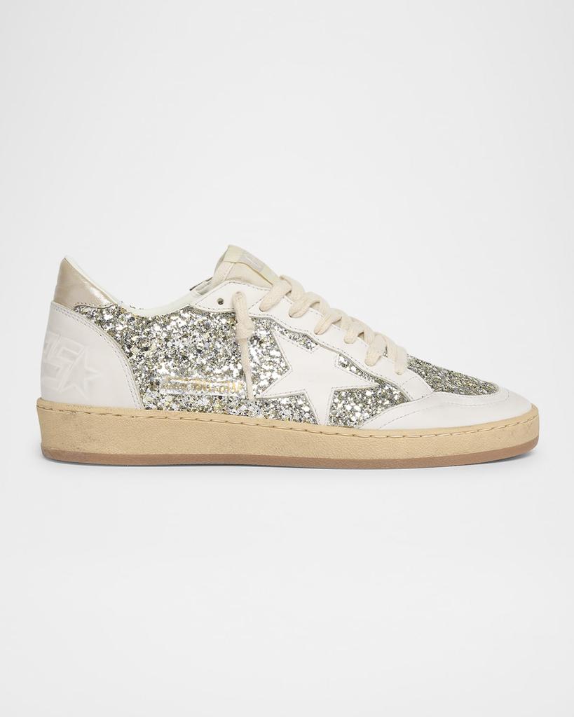 golden goose white glitter