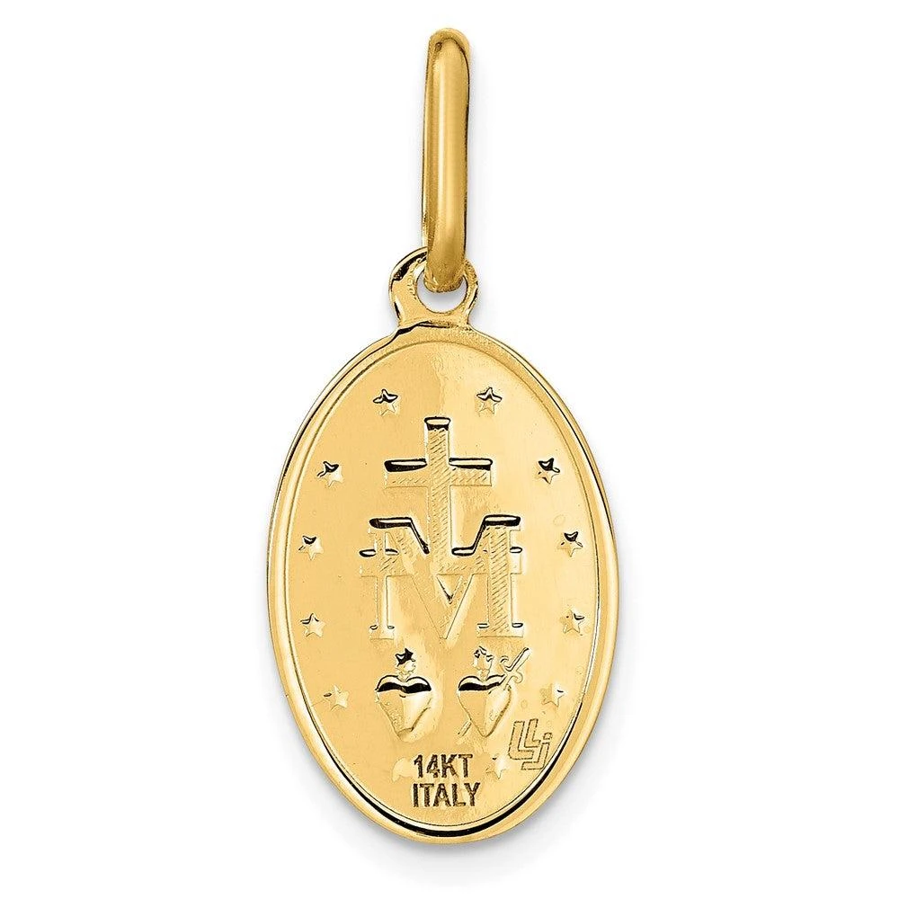 Diamond2Deal 14k Yellow Gold Polished and Matte Oval Miraculous Medal 3