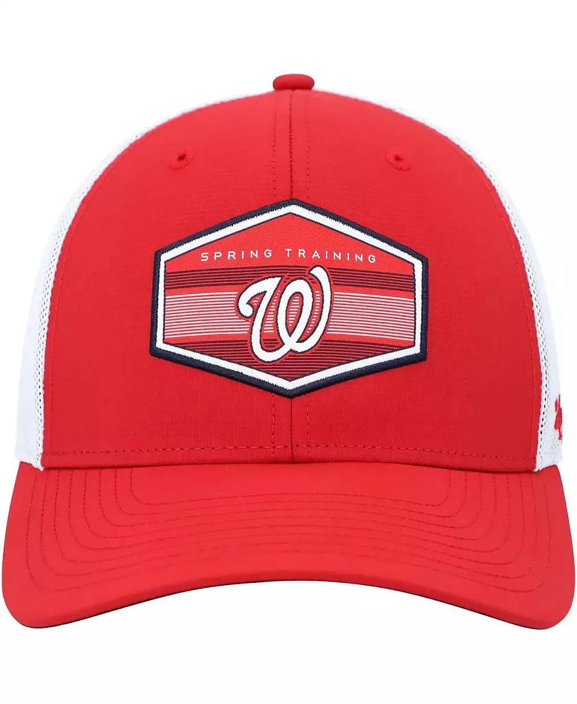 47 Brand Men's Red, White Washington Nationals Spring Training Burgess Trucker Snapback Hat 2