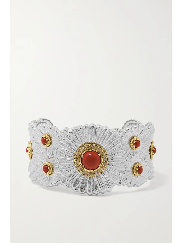 Buccellati 纯银、镀金纯银、碧玉、钻石手镯 1