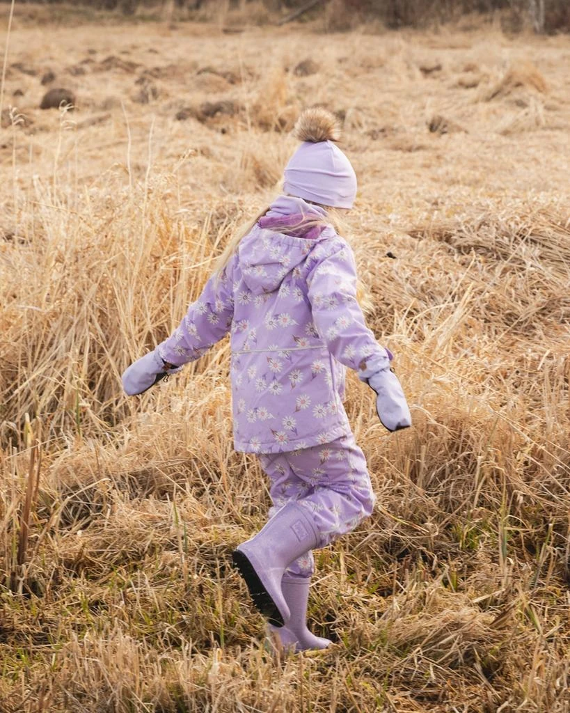 Deux par Deux 3-in-1 Two-Piece Mid-Season Outerwear Set Purple Daisy Print 2