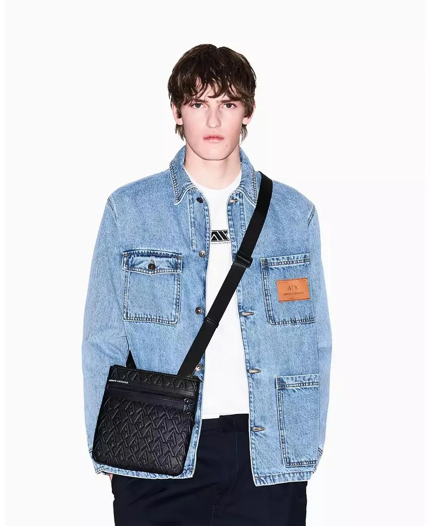 Armani Exchange Men
s Tonal All Over Logo Crossbody Bag 2