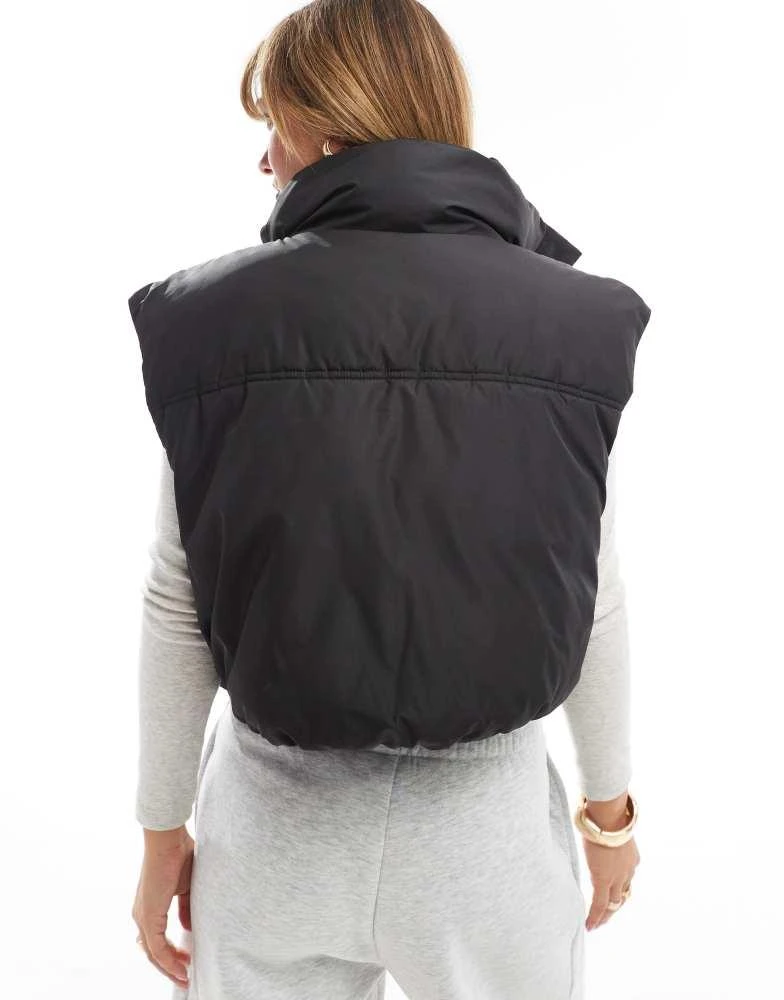 ASOS ASOS DESIGN funnel neck puffer gilet in black 3