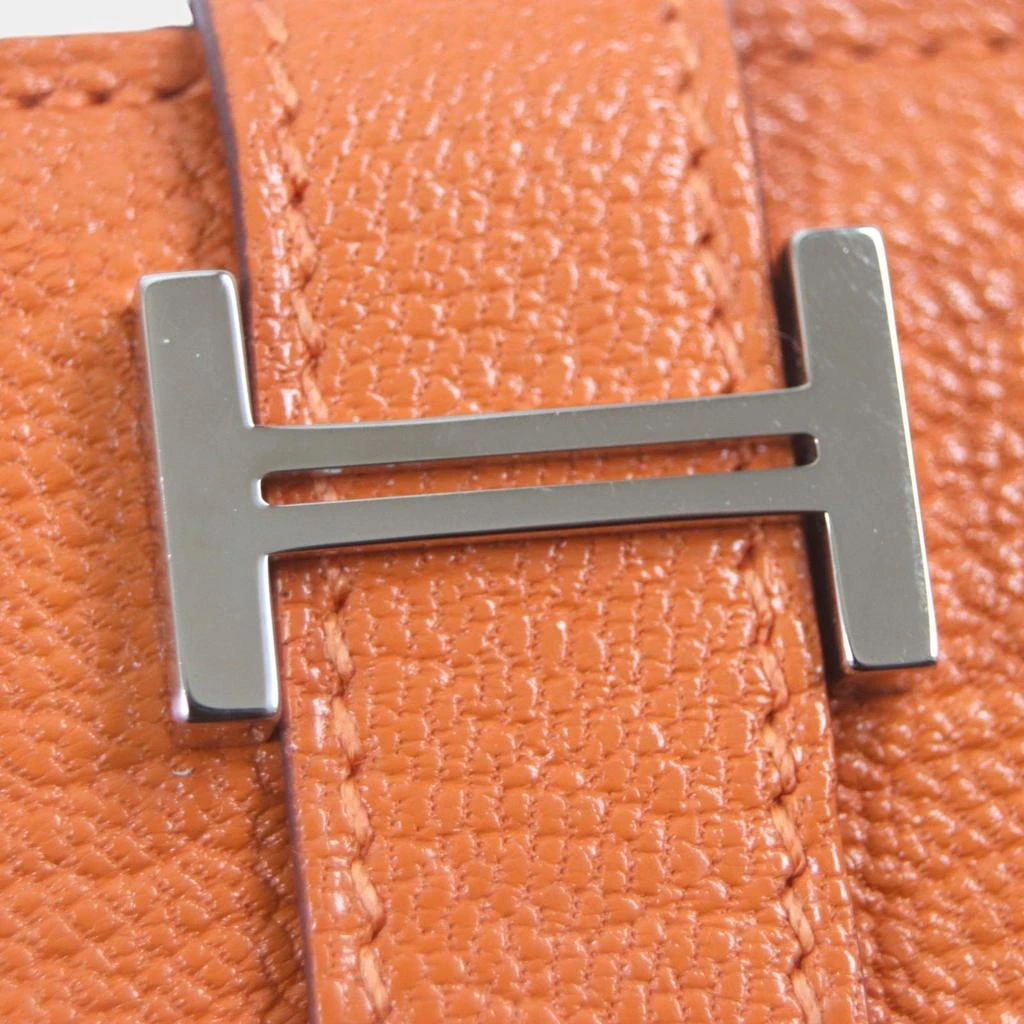 Hermes Hermes Bearn Mini Orange Bi-fold Wallet 5