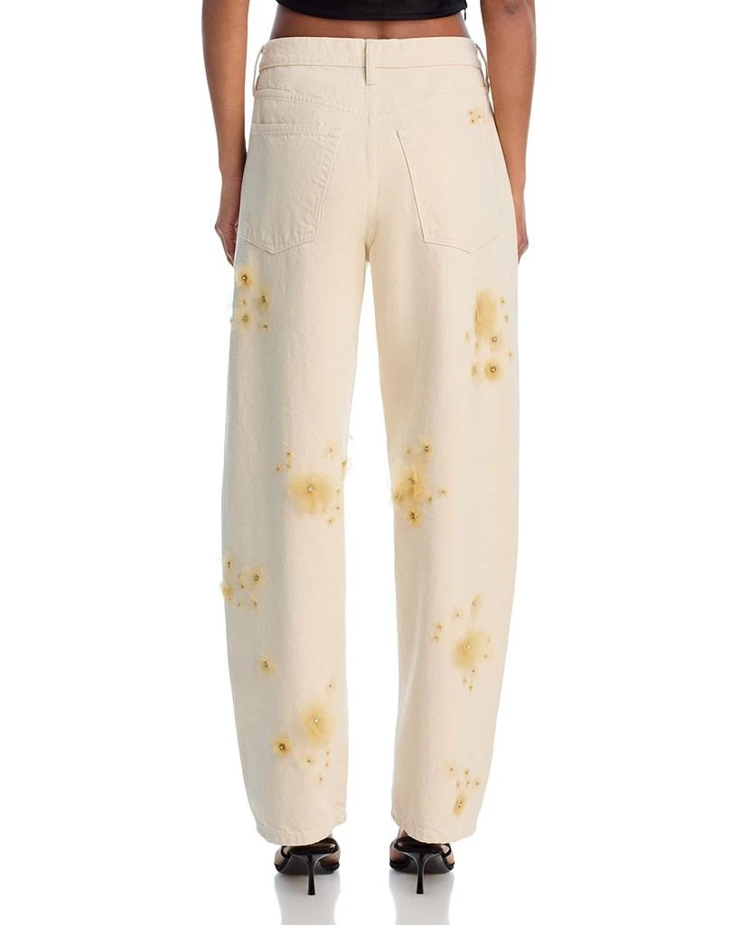FRAME Embellished Low Slung Barrel Jeans in Vanilla Bean 3