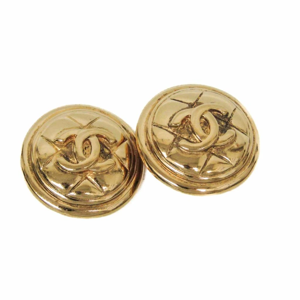 Chanel Matelasse  Plating Clip Earrings (Pre-Owned)