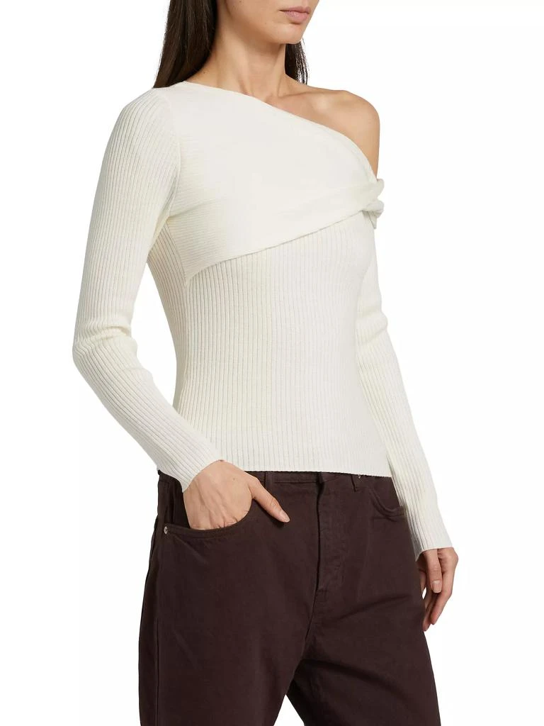 Reformation Lilou Asymmetric Wool Sweater 4