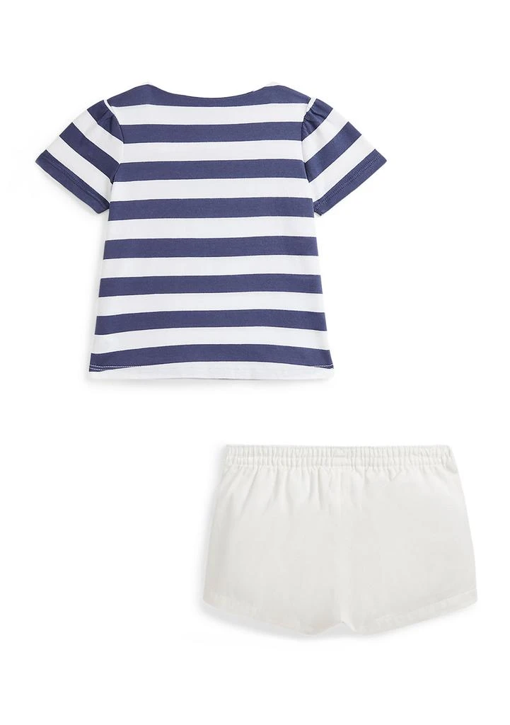 Ralph Lauren Baby Girls Polo Bear Cotton T-Shirt 
Twill Short Set 2
