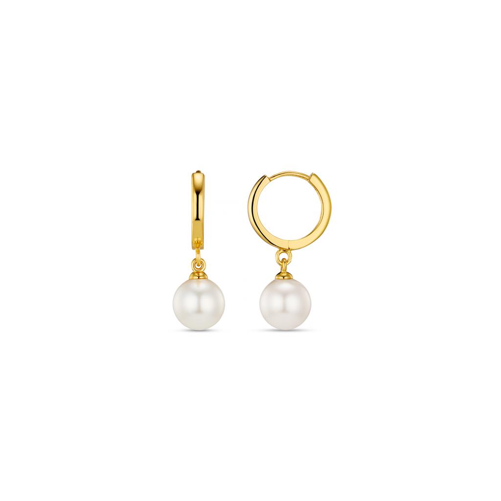 Orelia London Pearl Drop Huggie Hoop Earrings