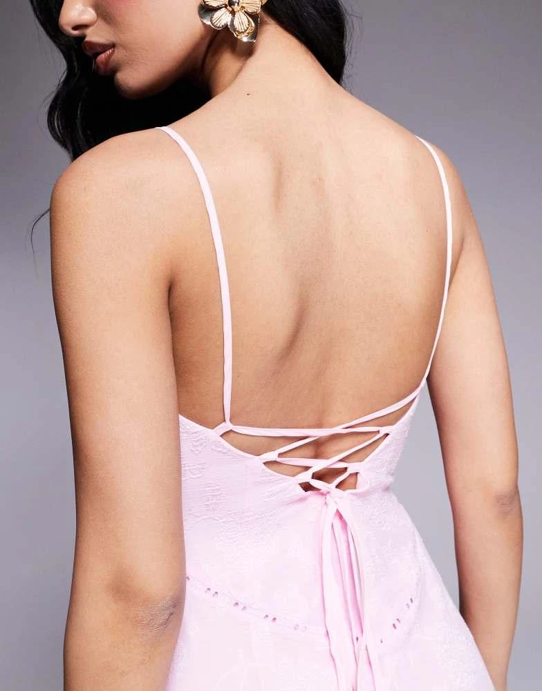 strapless open back dress Nellie Midi Dress Floral | Yellow | Womens