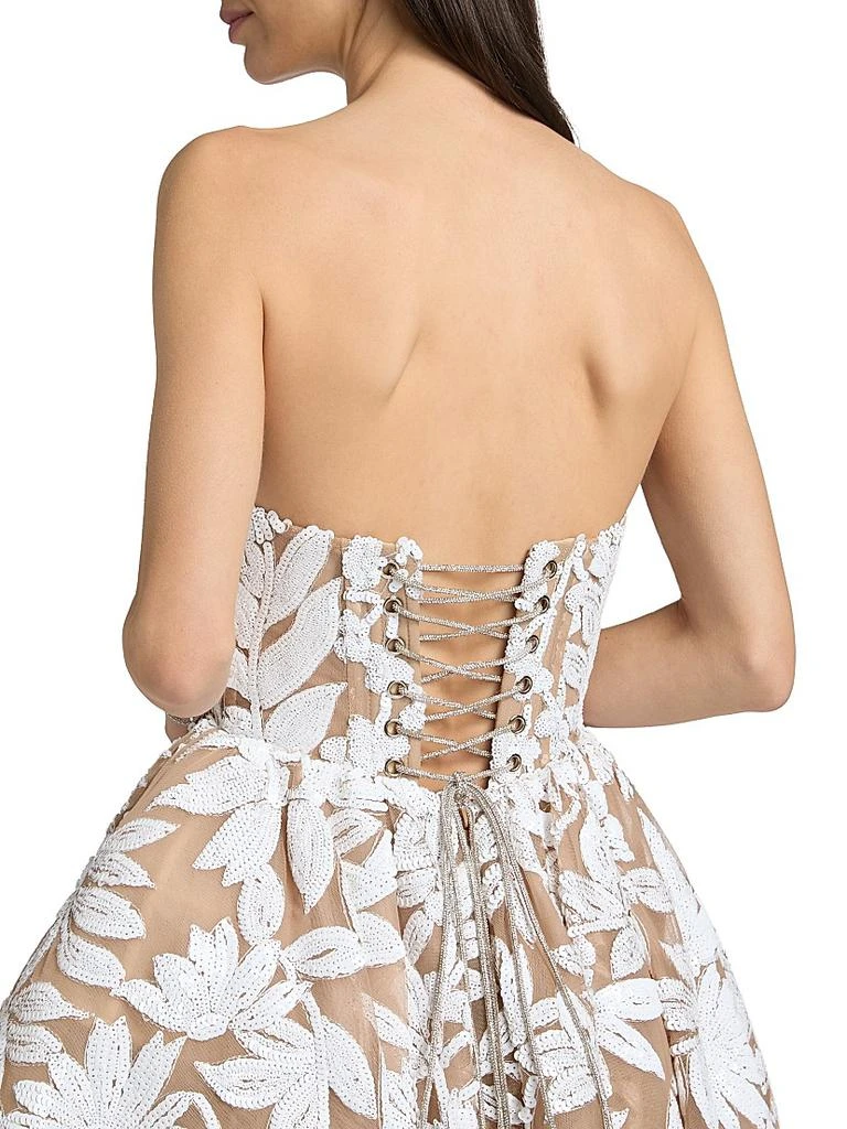 BRONX AND BANCO Chloe Embroidered Strapless Minidress 6