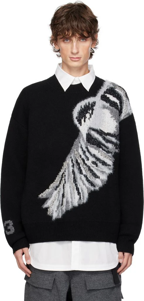 Y-3 Black Graphic Knit Sweater 1