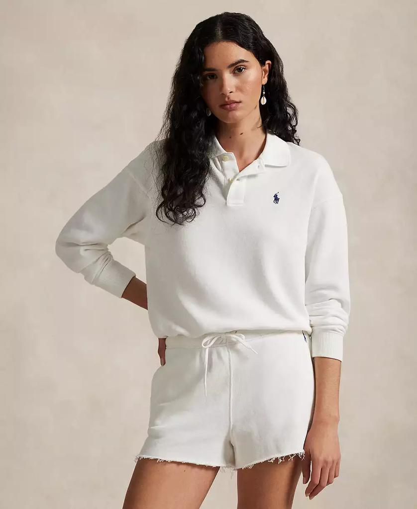 Ralph Lauren Women's Lightweight Fleece Long-Sleeve Polo Sweatshirt