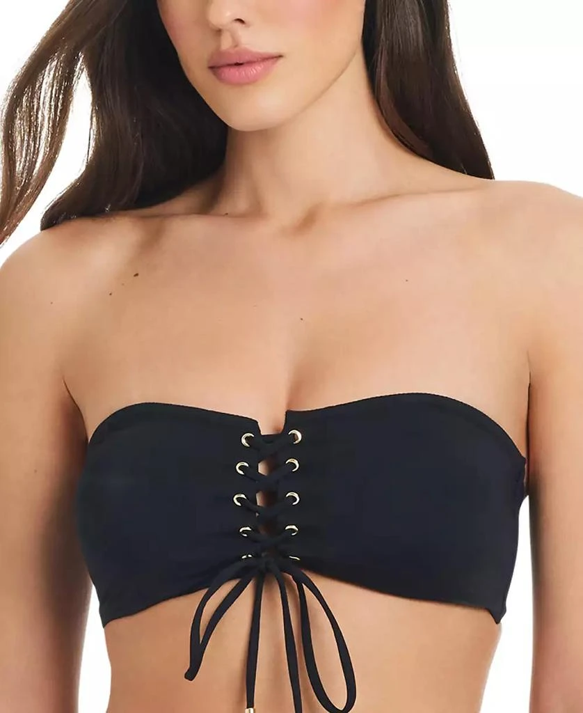 Red Carter Women's Lace-Up Bandeau Versatile Bikini Top 1