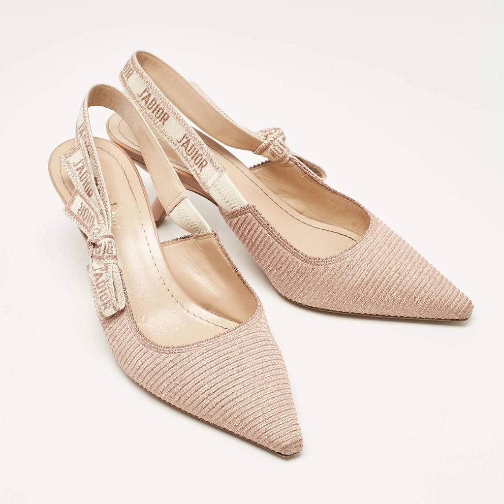 Dior Dior Pink Embroidered Canvas J'Adior Slingback Pumps Size 39 4