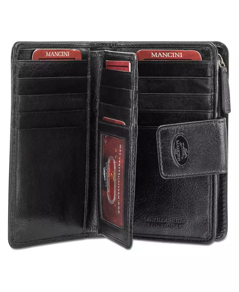 Mancini Leather Goods Equestrian-2 Collection RFID Secure Medium Clutch Wallet