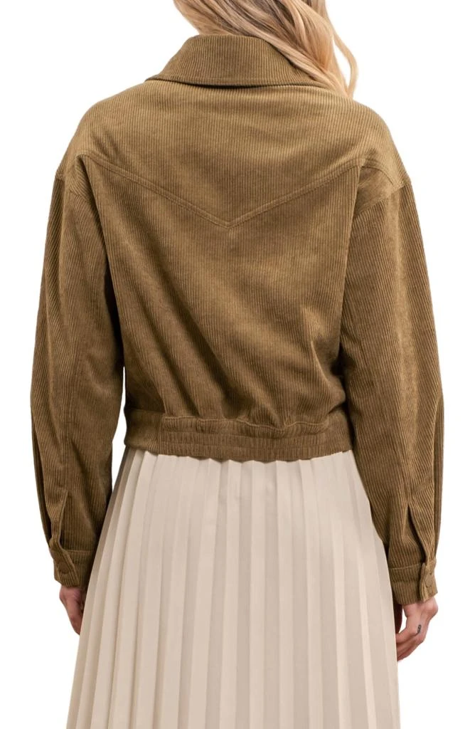 Blu Pepper Corduroy Crop Moto Jacket 2