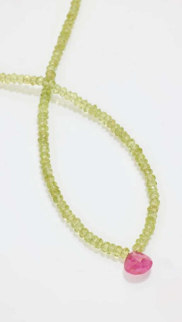 Jia Jia 14k Peridot Ruby Teardrop Necklace 3